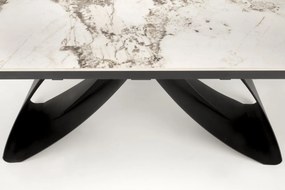 Masa extensibila Hilario marmura bej/negru - L180-260 x l90 x H75