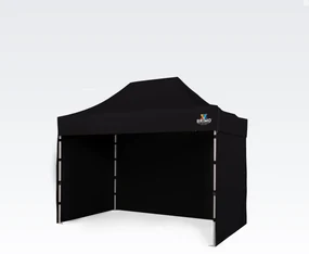 Cort petrecere 2x3m - cu 3 pereți - Negru