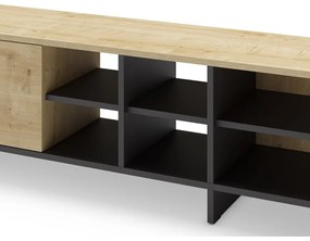 Masă TV în culoare naturală cu aspect de lemn de stejar 230x44 cm Cequoia – Marckeric