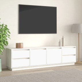 Comoda TV, alb, 176x37x47,5 cm, lemn masiv de pin 1, Alb