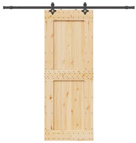 vidaXL Ușă glisantă cu set de feronerie 85x210 cm, lemn masiv de pin