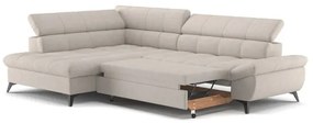 Canapea colțar extensibilă în L MARANO stânga, bej