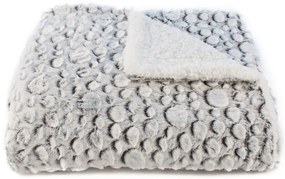 Pătură din imitație de blăniță Petra gri,  150 x 200 cm