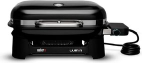 Gratar electric Weber Lumin Compact WB91010979DL, 2200 W, 315 °C MAX, Grill din fonta emailate cu portelan, Negru