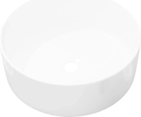 vidaXL Chiuvetă de baie din ceramică, rotundă, 40 x 15 cm, alb