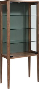 Vitrina design LUX cu iluminat Glass and Walnut