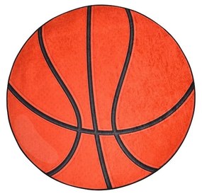 Covor antiderapant pentru copii Conceptum Hypnose Basketball, ø 140 cm, portocaliu