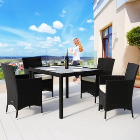 Deuba Set ratan de gradina Berlin 1+4 - negru