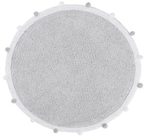 Covor pentru copii gri deschis lavabil/țesut manual din bumbac ø120 cm Bubbly – Lorena Canals
