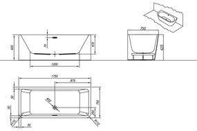 Cada dreptunghiulara, Kolpasan, Elektra-SP, 175 x 75 cm, alb