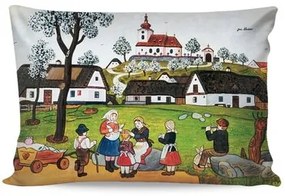 Față de pernă Matějovský Deluxe Josef LadaPrimăvara la țară, 33 x 50 cm