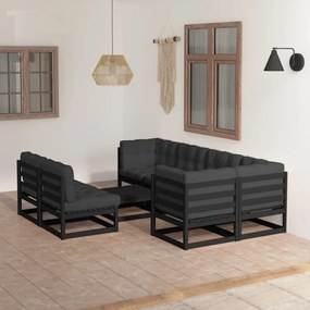 3076663 vidaXL Set mobilier de grădină cu perne, 8 piese, lemn masiv de pin