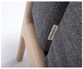 Fotoliu din lemn de stejar Gazzda Fawn, gri închis