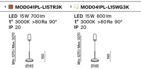 Pendul LED design modern El 14,5cm alb/auriu