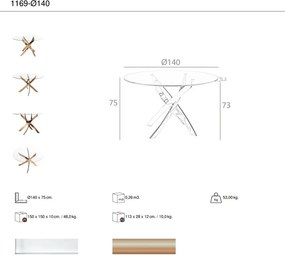 Masa rotunda design modern Veola auriu roze 140cm