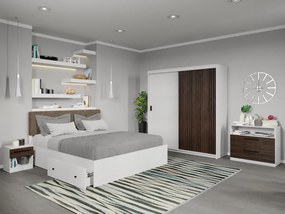 Set mobila dormitor Cedric Alb/Maro C10