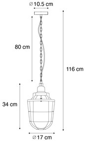 Set de 3 lămpi suspendate industriale negre - Cabin