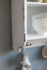 Etajera de perete shabby chic, din lemn reciclat si metal