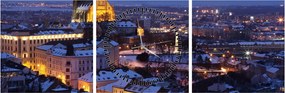 Tablou - Catedrala Sf. Peter și Paul, Brno, Republica Cehă (cu ceas) (90x30 cm)