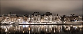 Tablou cu orașul în amurg (120x50 cm)