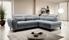 Coltar extensibil cu spatiu pentru depozitare, 255x201x100 cm, Noble R01, Eltap (Culoare: Gri inchis - Flores 4)