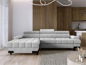 Coltar extensibil SELVA MINI, sezlong stanga, stofa catifelata maro -