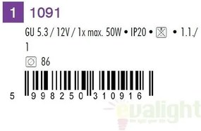 Spot directionabil, incastrabil alb, diam.8,6cm, Spot relight 1091 RX