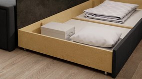 Canapea extensibila brat dreapta 3 locuri, ELTAP, Fulgeo, 214x82x77 cm, lemn/catifea din poliester, gri inchis