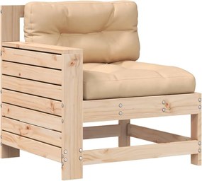 vidaXL Canapea grădină cotieră cu perne, lemn masiv de pin