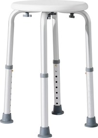 HOMCOM Scaun de Duș pentru Vârstnici cu Înălțime Reglabilă pe 8 Poziții și Picioare Antiderapante, 34.2x34.2x34.8-52.3 cm, Alb | Aosom Romania
