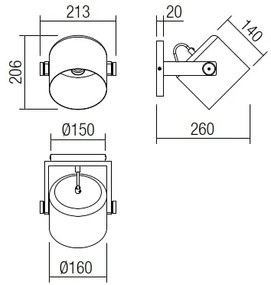 Spot de perete Redo 01-2399 POOH 1xE27/42W/230V fag