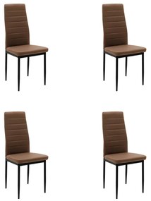 Set 4 Scaune Bucatarie/Dining Kleo 2 Piele Ecologica Maro