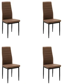 Set 4 Scaune Bucatarie/Dining Kleo 2 Piele Ecologica Maro