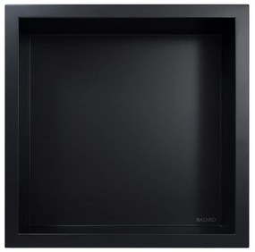 Raft incastrat patrat Balneo Wall-Box 30x30x7 cm negru periat