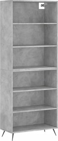 vidaXL Dulap înalt, gri beton, 69,5x32,5x180 cm, lemn prelucrat