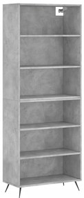 3189545 vidaXL Dulap înalt, gri beton, 69,5x32,5x180 cm, lemn compozit