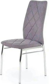 Scaun bucatarie K309, gri deschis/crom, stofa clasica/metal, 43X57X97