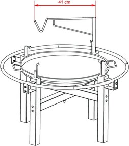 Vatră multifuncțională + grătar cu rotisor electric Avenberg KENTUCKY