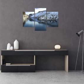 Tablou - peisaj de iarnă cu lac (90x60 cm)