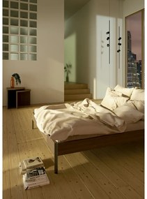 Pat matrimonial în culoare naturală din lemn de pin cu somieră 140x200 cm Core – Karup Design