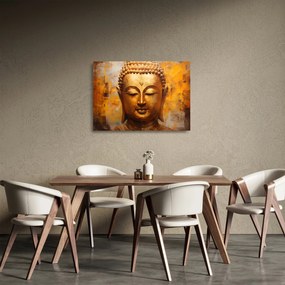 Tablou pe sticlă - Buddha, pictură în ulei (70x50 cm)