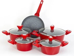Set oale 9 piese, Zilan ZLN3260, Material aluminiu, Interior granit, Compatibil inductie