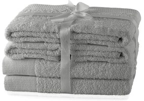 Prosoape de baie gri 6 buc. din bumbac frotir Amari – AmeliaHome