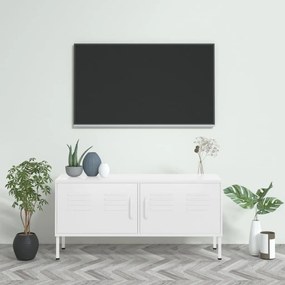 336233 vidaXL Comodă TV, alb, 105x35x50 cm, oțel