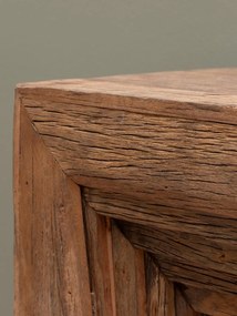Consola pentru semineu, din lemn reciclat, aspect rustic, Asturias