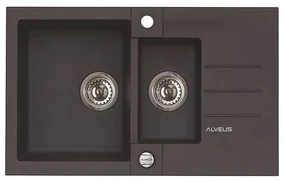 Chiuveta compozit Alveus Rock 70 negru 78x48 cm