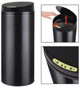 Cos de gunoi cu senzor automat 62 L, negru