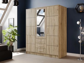 Dulap de haine Lenona D3 (Stejar sonoma) (cu oglindă). Promo -17%. 1105768