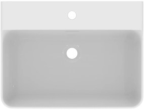 Lavoar suspendat alb 60 cm, dreptunghiular, cu preaplin, Ideal Standard Conca