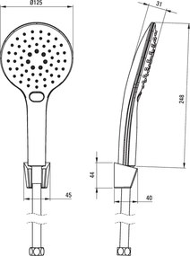 Lupo Set de duș, cu suport fix NLU_F41K